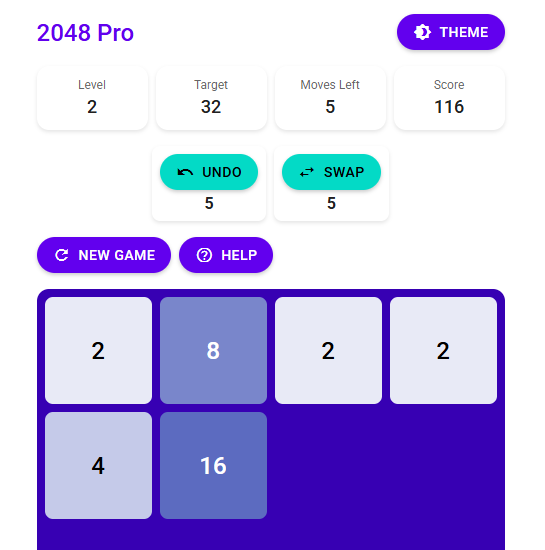 Merge tiles to reach 2048